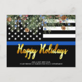 Politie Kerstmis Prettige feestdagen Thin Blue Lin (Voorkant)