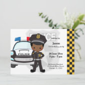 Politie kinder partij kaart (Staand voorkant)