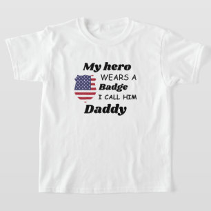 Politie Kinder Shirt, My Hero Dears a Badge ,en ik T-shirt