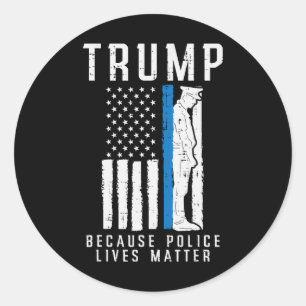 Politie leeft probleem Pro Trump Thin Blue Line US Ronde Sticker