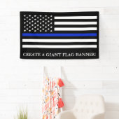 Politie met Amerikaanse vlag Spandoek (Insitu)