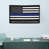 Politie met Amerikaanse vlag Spandoek (Beurs)