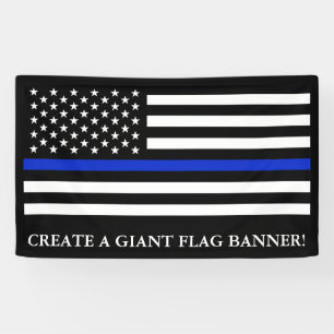 Politie met Amerikaanse vlag Spandoek