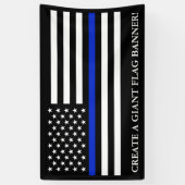 Politie met Amerikaanse vlag Spandoek (Verticaal)