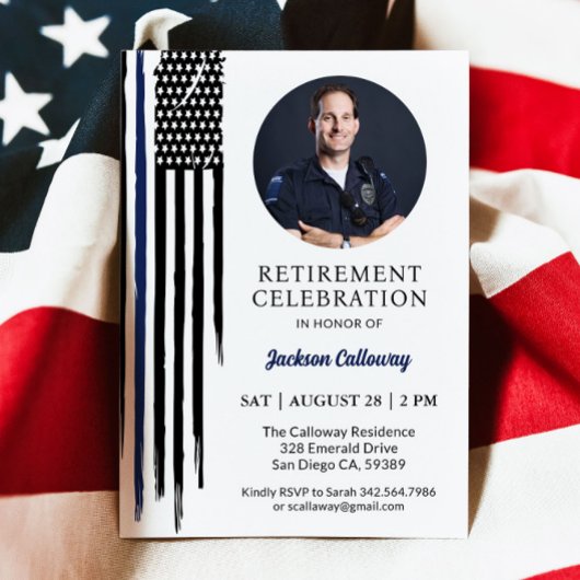 Politie met pensioen, Waterverf dunne blauwe lijnv Kaart