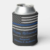  politie met Thin Blue Line Blikjeskoeler (Blikje Voorkant)