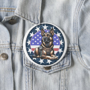 Politie Militair Hond K9 Eenheid Ronde Button 4,0 Cm