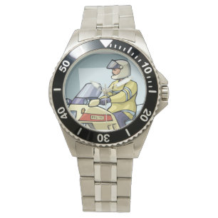Politie op een motorhorloge horloge