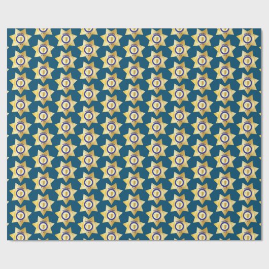 Politie Patrolman Gold Sheriff Badge Pensioen Cadeaupapier (Vlak)