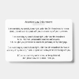 Politie Patrouille Stop Ken Uw Rechten Kaart Badge