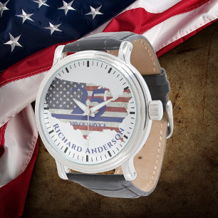 Politie Pensioen Horloge Dunne Blauwe Lijn US vlag