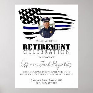 Politie pensioen welkom poster