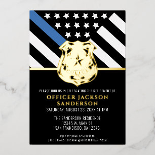 Politie Pensioenblauwe lijn Vlaggenwet Handhaving Folie Uitnodiging