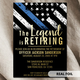 Politie Pensioenblauwe lijn Vlaggenwet Handhaving Folie Uitnodiging