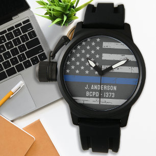 Politie persoonlijke wetshandhaving via blauwe lij horloge