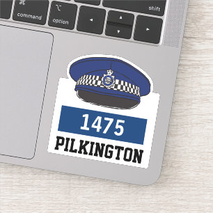 Politie Pet met Naam & Nummer Sticker