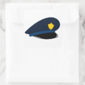 Politie-Pet Vierkante Sticker (Tas)