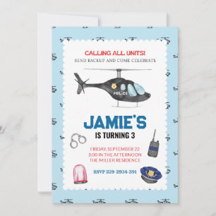 Politie Politieman Verjaardag Uitnodiging