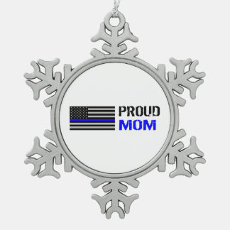 Politie - Proud Police Mam Tin Sneeuwvlok Ornament
