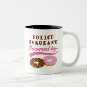 Politie sergeant Funny Gift Tweekleurige Koffiemok