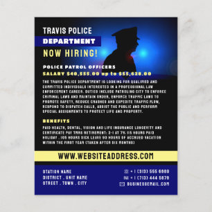 Politie Silhouette, aanwerving politieambtenaar Flyer
