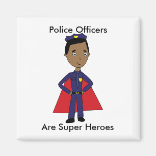 Politie Super Hero African American personaliseren Magneet