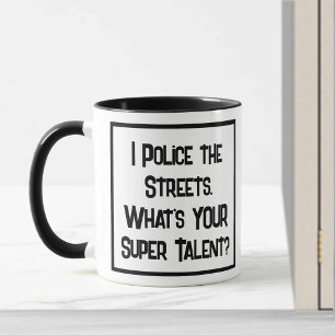 Politie Super Talent. Mok met twee toonkoffie