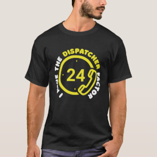 Politie Telefoon Dunne Gele Lijn Noodsituatie Goud T-shirt