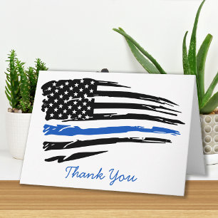 Politie Thin Blue Line American Flag Dank je Kaart