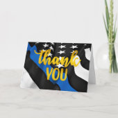 Politie Thin Blue Line Gold Script Law Enforcement Bedankkaart (Voorkant)
