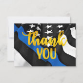 Politie Thin Blue Line Gold Script Law Enforcement Bedankkaart (Voorkant)