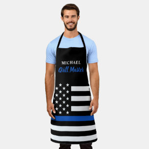 Politie Thin Blue Line Grill Master American Flag  Schort