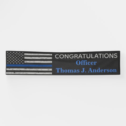 Politie Thin Blue Line Law Enforcement L Afstudere Spandoek (Horizontaal)