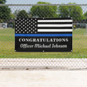 Politie Thin Blue Line personaliseert Gefeliciteer Spandoek (Insitu)