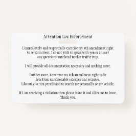 Politie Traffic Stop Ken Uw Rechten Kaart Badge
