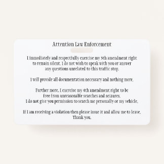 Politie Traffic Stop Ken Uw Rechten Kaart Badge