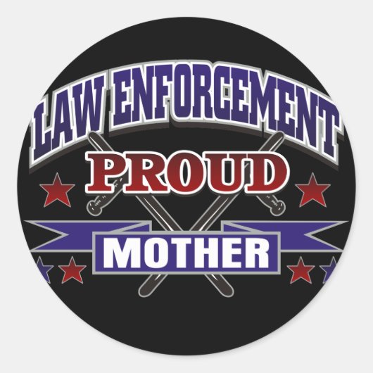 Politie trotse moeder ronde sticker (Voorkant)