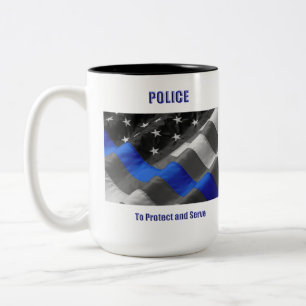 politie tweekleurige koffiemok