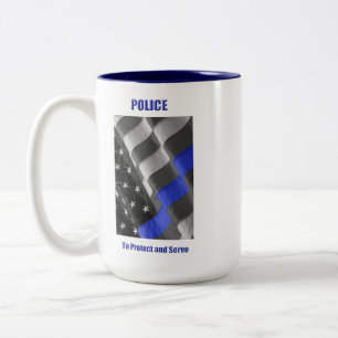politie tweekleurige koffiemok
