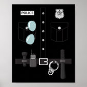 Politie Uniform Halloween Kinder jongens Poster (Voorkant)