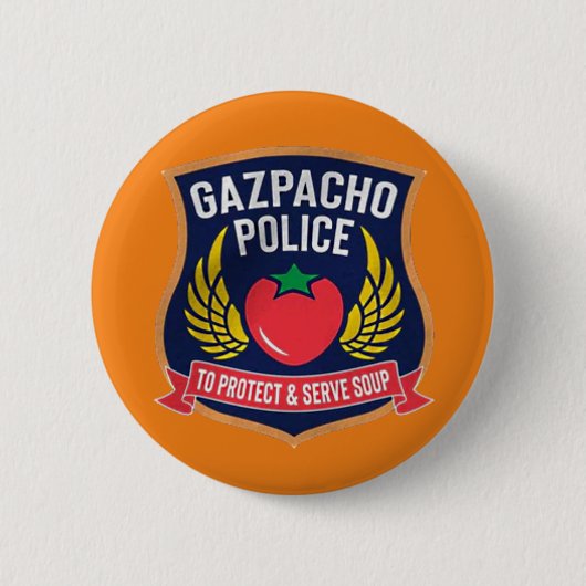 politie van Gazpacho Ronde Button 5,7 Cm (Voorkant)