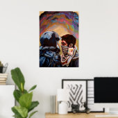 politie versus demonstrant poster (Thuiskantoor)