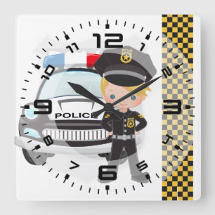 politie vierkante klok