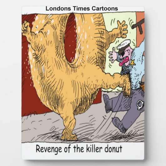 Politie Vs Donut Funny Cartoon Fotoplaat (Voorkant)