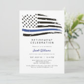 Politie Waterverf met blauwe lijn Vlag I Kaart (Staand voorkant)