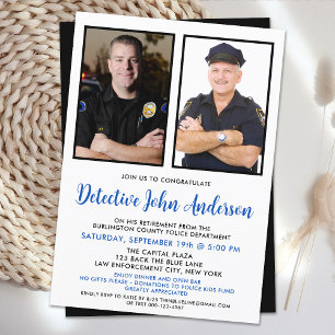 Politie Wetshandhaving Pensioen 2 Photo Party Kaart