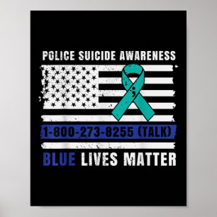 Politie Zelfmoord Bewustzijn Blue Leeft Politie Poster