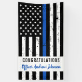 Politieacademie Thin Blue Line Spandoek (Verticaal)