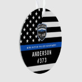 Politieafdeling Douane Logo Blue Law Enforcement Ornament (voorkant)