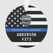 Politieafdeling Douane Logo Blue Law Enforcement Ornament (voorkant)